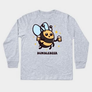 Bumblebeer - Funny Pun for beer lovers Kids Long Sleeve T-Shirt